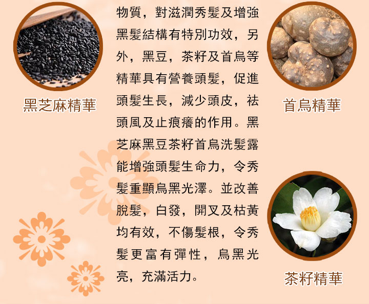 洗髮水-羽田黑芝麻黑豆茶籽首烏洗髮露  500毫升