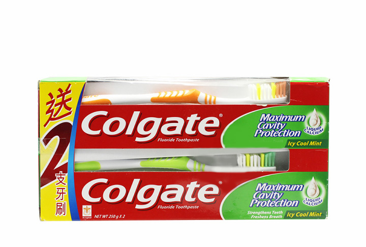 COLGATE 高露潔 薄荷味牙膏250克孖裝 + 贈品