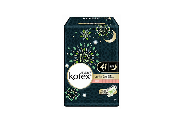 女性週期-Kotex 高潔絲草本極緻纖巧熟睡夜用8片