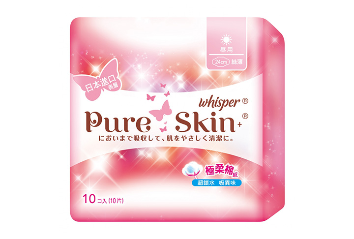 女性週期-Whisper 護舒寶 Pure Skin 純肌+ 超薄日用10片