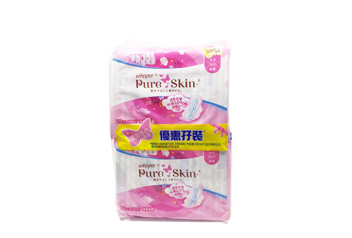 2020-5 產品停售-Whisper 護舒寶 Pure Skin純肌絲薄護翼日用20片(孖裝)