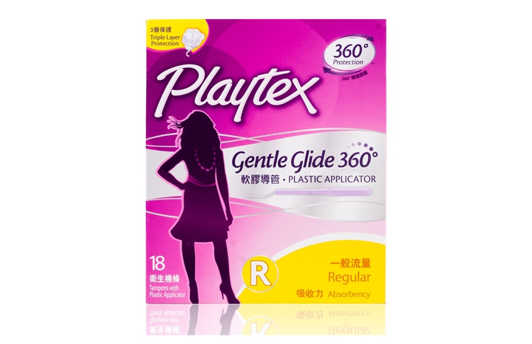 女性週期-Playtex倍得適柔滑型衛生棉條18s (一般流量)