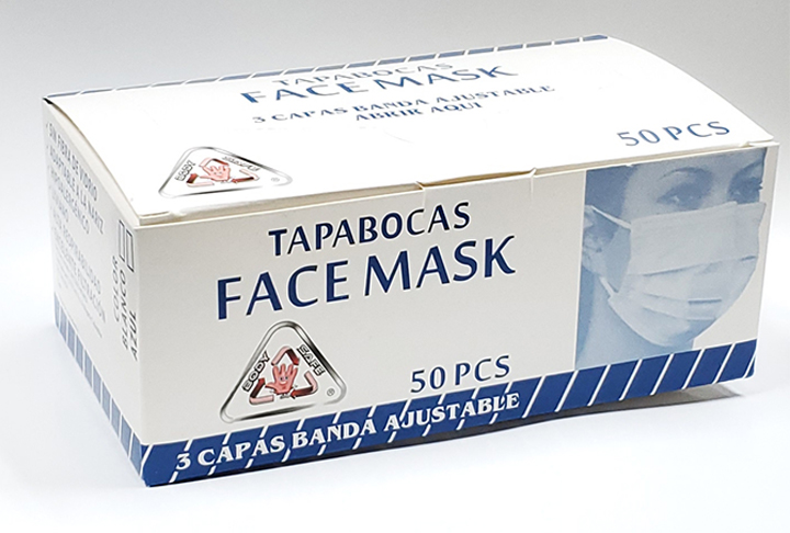【抗疫】消毒喷雾/洗手液/手套-Tapabocas Face Mask 掛耳式口罩-白色 50pcs
