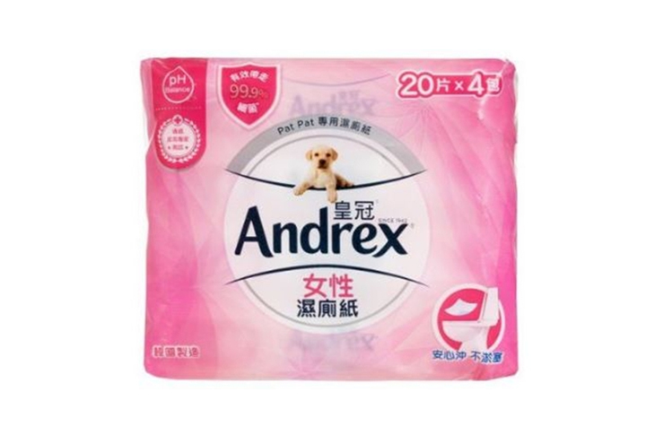 紙巾-Andrex 皇冠女性濕廁紙 20片×4包